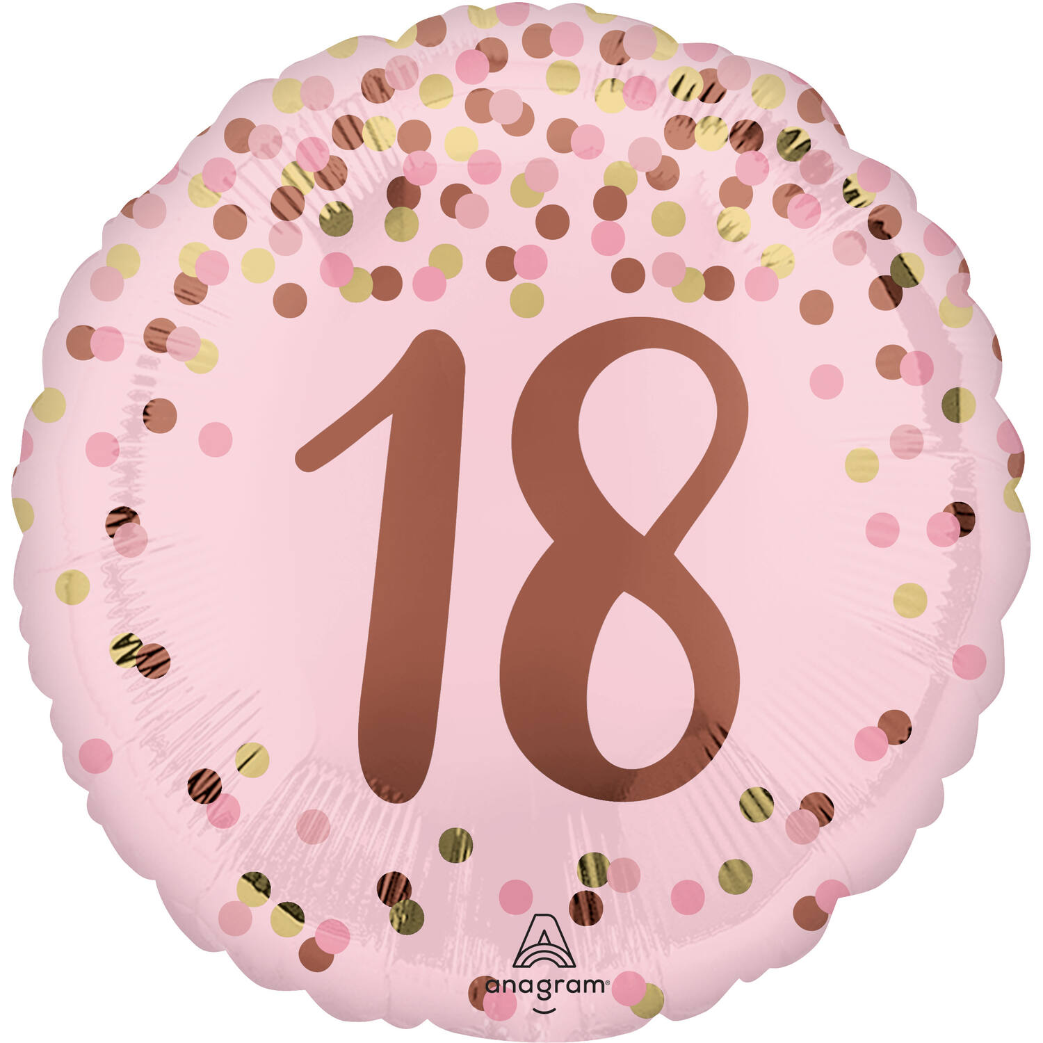Foil Balloon – "18" – Pretty Pink – Pink – 45 cm